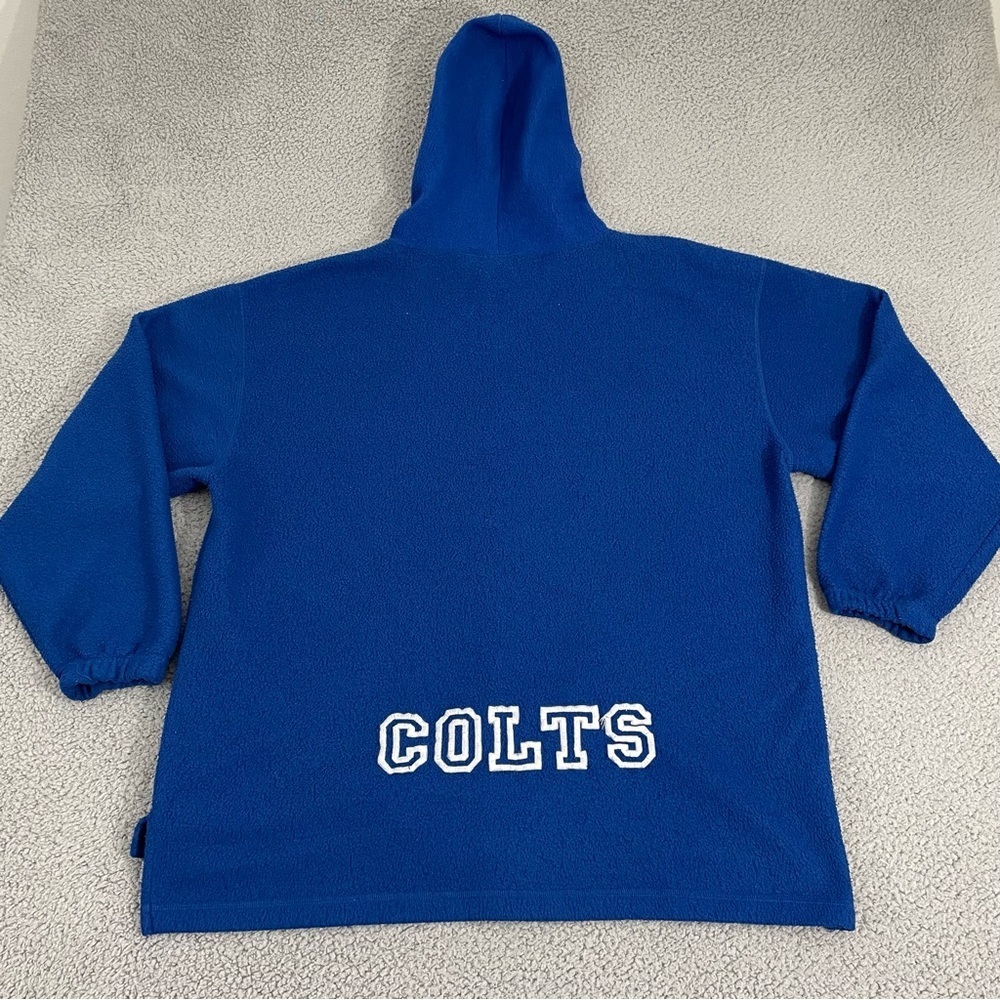 VTG Indianapolis Colts Hoodie Men L Blue Fleece Embroidered NFL Full Zip - Picture 4 of 8